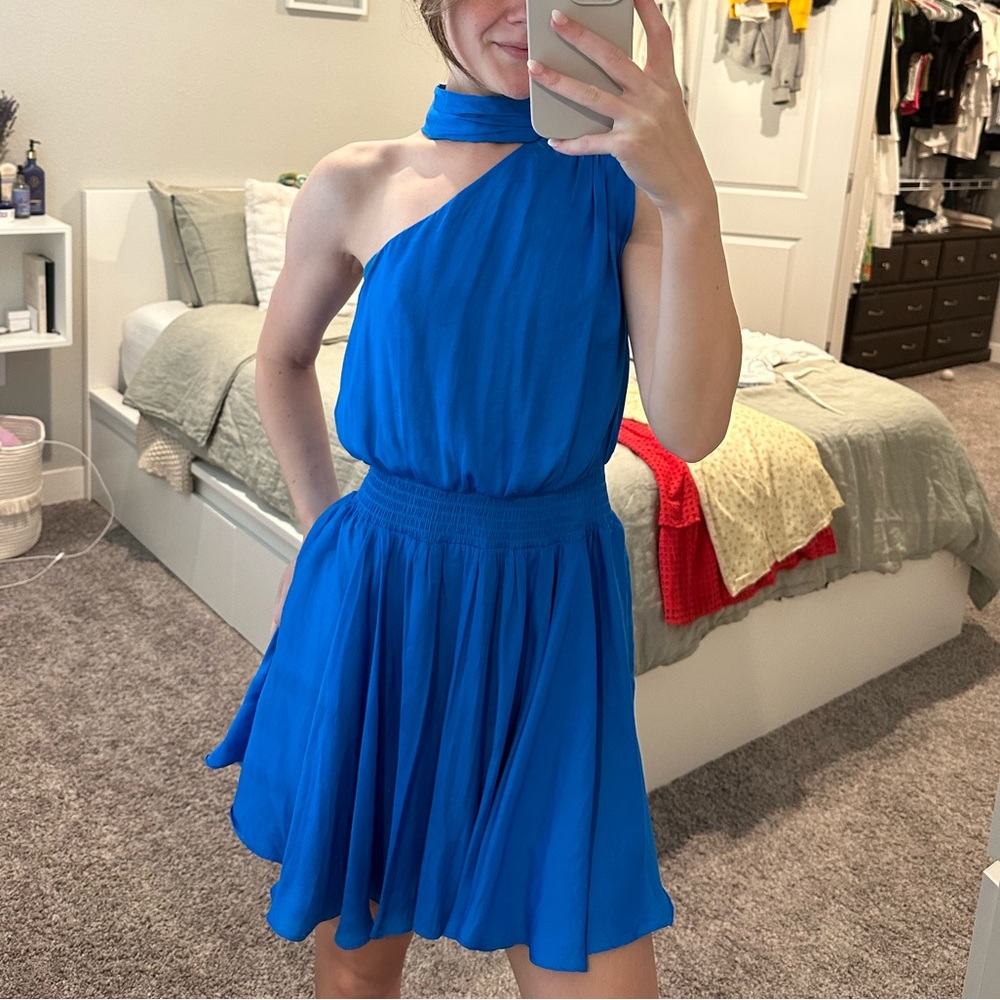 Cobalt blue mini dress